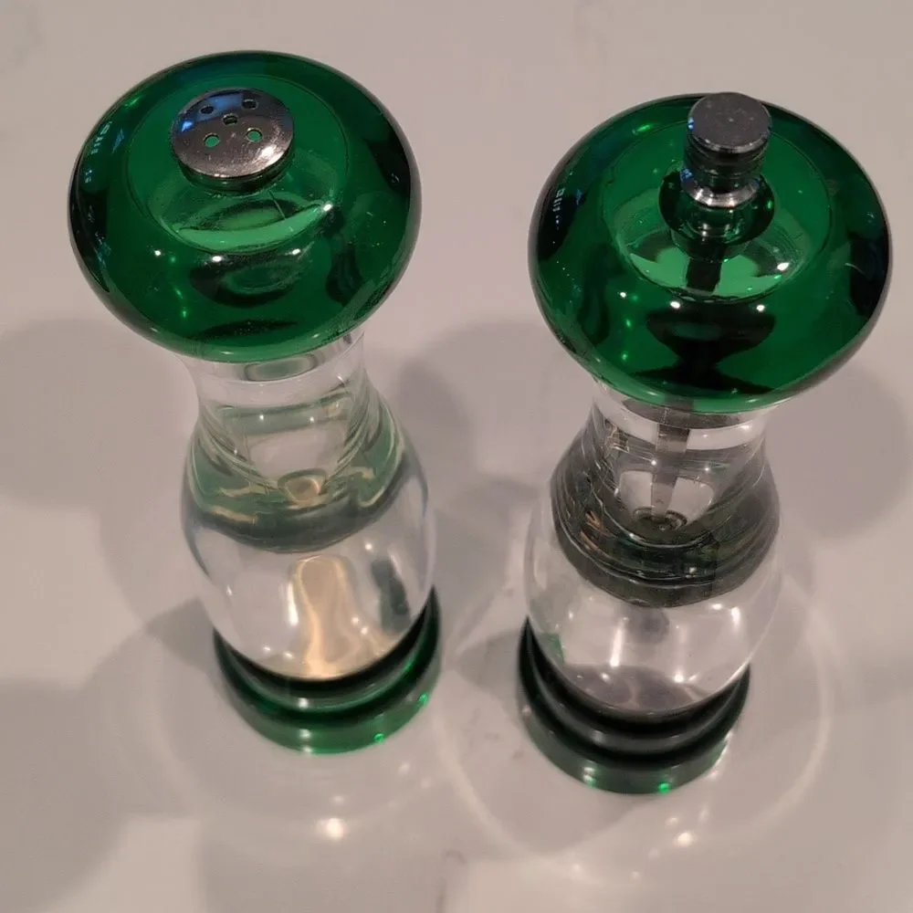 Olde Thompson Green Acrylic Salt and Pepper Grinder Set Made In USA